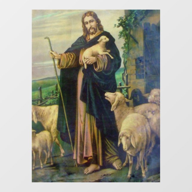 JESUS CHRIST THE GOOD SHEPHERD WINDOW CLING (Sheet)
