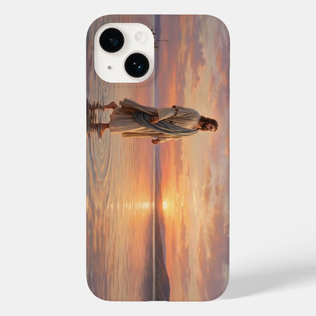 Jesus Christ Walking on Water iPhone Case (Back)