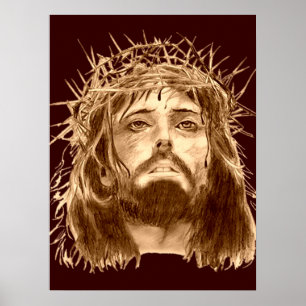 Jesus Christ with a Crown of Thorns Poster