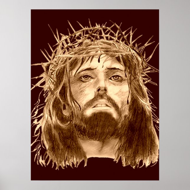 Jesus Christ with a Crown of Thorns Poster (Front)