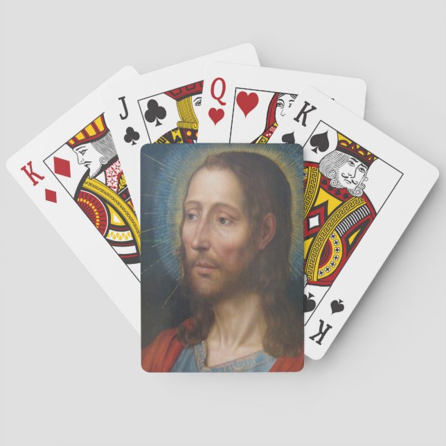 Jesus Christ With a Golden Halo Playing Cards (Back)