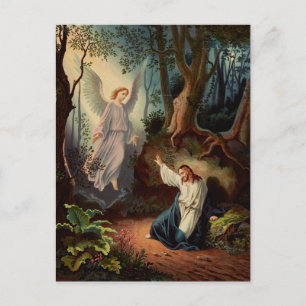 Jesus Christ with angel  Postcard