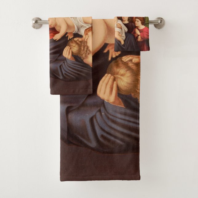 Jesus Christ with Children Premium Fine Art Bath Towel Set (Insitu)