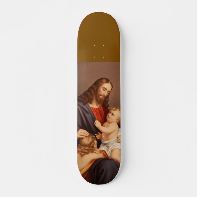 Jesus Christ with Children Premium Fine Art Skateboard (Front)