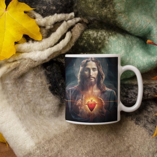 Jesus Christ with Glowing Heart version 6 Coffee Mug (Jesus Christ with Glowing Heart version 6 Coffee Mug
)