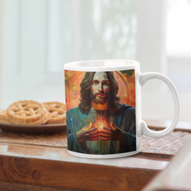 Jesus Christ with Glowing Heart version 8 Coffee Mug (Jesus Christ with Glowing Heart version 8 Coffee Mug
)