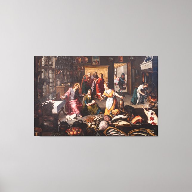 Jesus Christ with Martha and Mary - Joos Goemaere Canvas Print (Front)