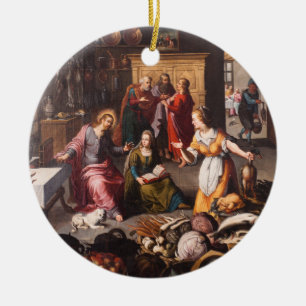 Jesus Christ with Martha and Mary - Joos Goemaere Ceramic Ornament