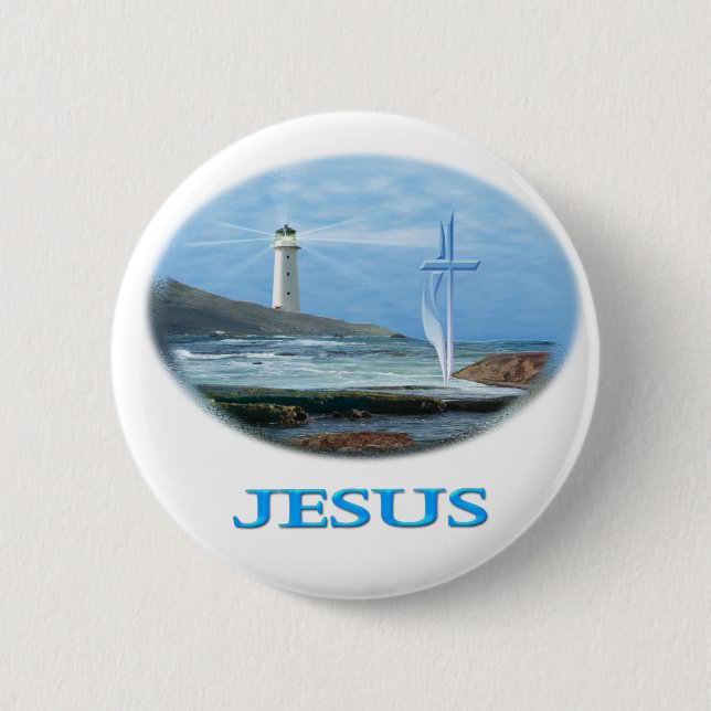 Jesus Christian 2 Inch Round Button (Front)
