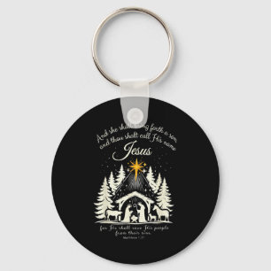 Jesus Christian Christmas Xmas Tree Family Pajamas Keychain