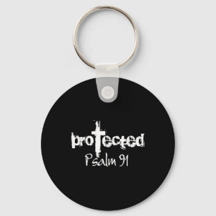 Jesus Christian Design - God Protected Psalm 91 Bi Keychain