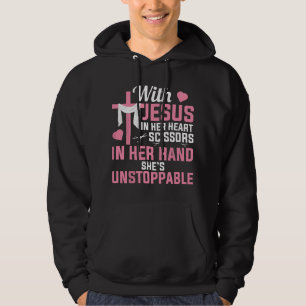 Jesus Christian Hairstylist Hairdresser Barber Sal Hoodie