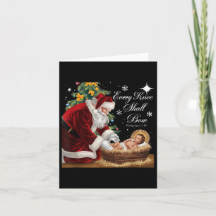 Jesus Christian Santa Christmas Xmas Every Knee Sh Card