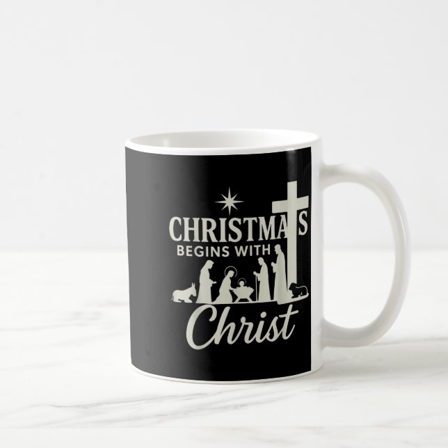 Jesus Christmas Begins With Christ Pjs Pajamas Tod Coffee Mug (Right)