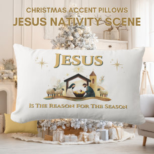 Jesus Christmas Season Christian Lumbar Pillow