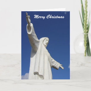 jesus christmas statue holiday card