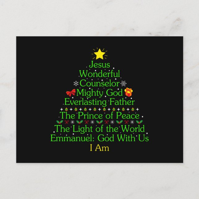 Jesus Christmas Tree Gift, Jesus Lovers, Catholic Postcard (Front)