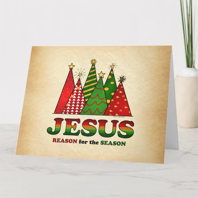 Jesus Christmas Trees Card (Front)