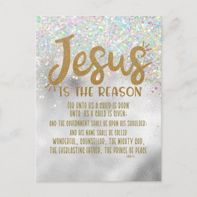 Jesus Christmas with Isaiah Bible Verse Holiday Postcard (Front)