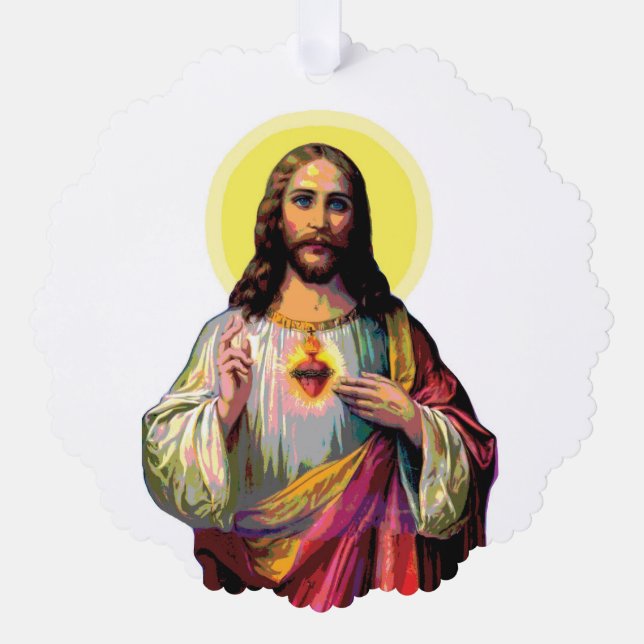 Jesus Christus in Pop Art Style  Ornament Card (Front)