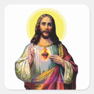 Jesus Christus in Pop Art Style Square Sticker