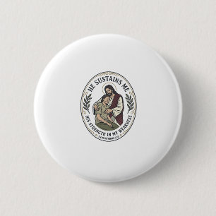 Jesus Chronic Illness Encouragement T-Shirt Inspir 2 Inch Round Button