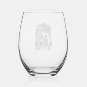 Jesus Church Bell Jesus Church Bell Christian Fait Stemless Wine Glass