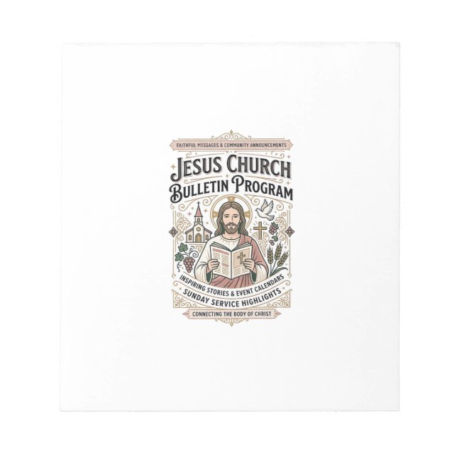 Jesus Church Bulletin Program Jesus Church Bulleti Notepad (Front)