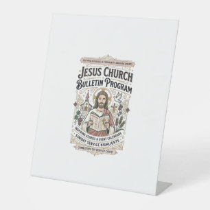 Jesus Church Bulletin Program Jesus Church Bulleti Pedestal Sign