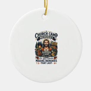 Jesus Church Camp VBS Nostalgia Shirt Faith Based Ceramic Ornament
