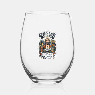 Jesus Church Camp VBS Nostalgia Shirt Faith Based Stemless Wine Glass