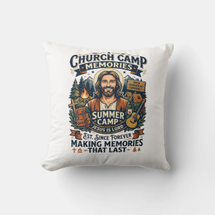 Jesus Church Camp VBS Nostalgia Shirt Faith Based Throw Pillow