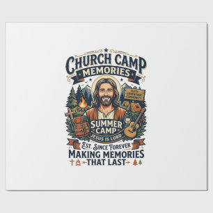 Jesus Church Camp VBS Nostalgia Shirt Faith Based Wrapping Paper