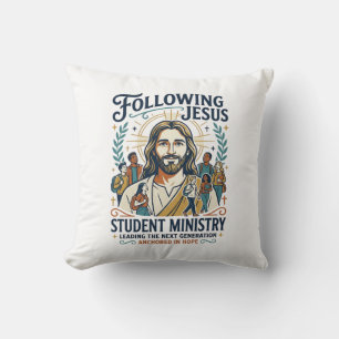 Jesus Church Merch Youth Camp Style Shirt Faith Ba Throw Pillow