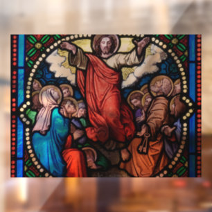 JESUS CHURCH STAINED GLASS WINDOW CLING