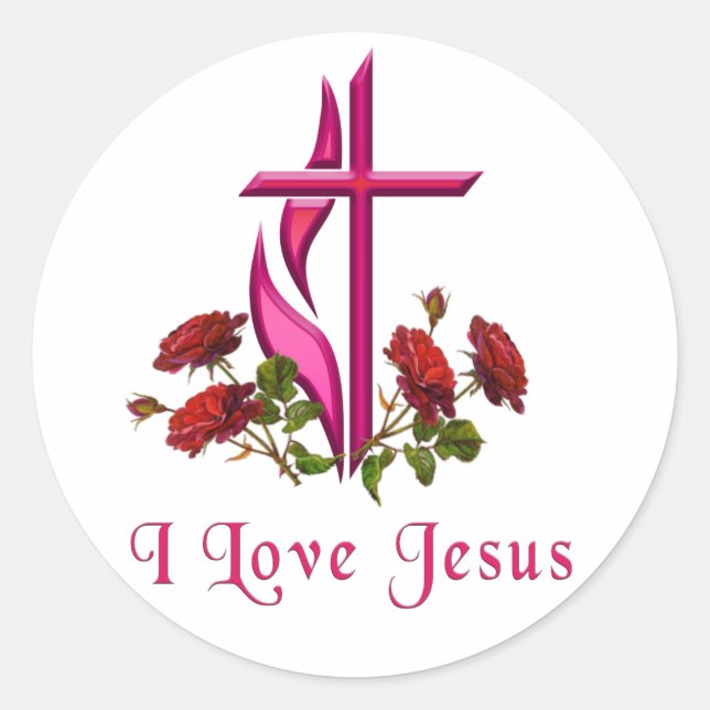 Jesus  classic round sticker (Front)