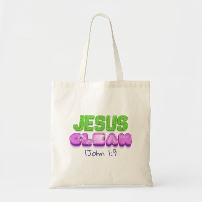 Jesus Clean forgiven cute christian design Tote Bag (Front)