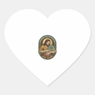 Jesus Club Hand Stamp Wont Wash Off Morning Humor_ Heart Sticker