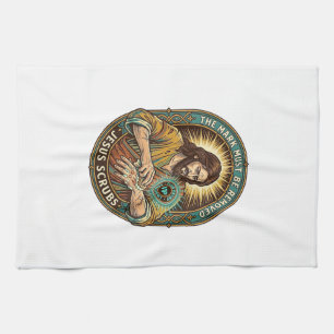Jesus Club Hand Stamp Wont Wash Off Morning Humor_ Kitchen Towel