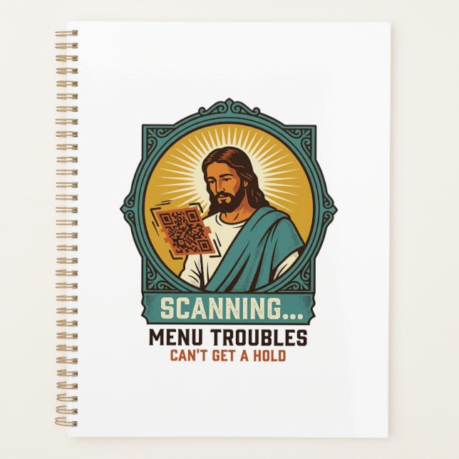 Jésus Code QR flou ne scannera pas Menu Humour Tec (Devant)
