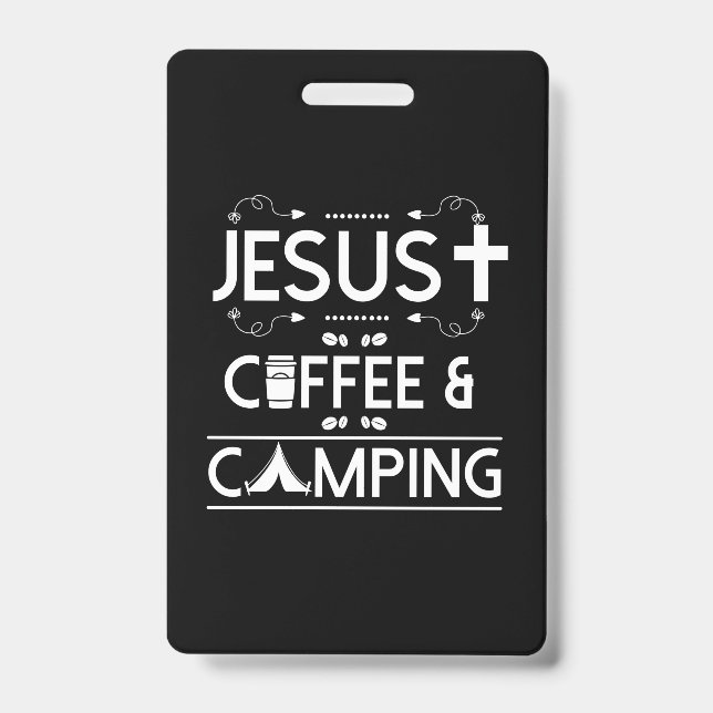 Jesus Coffee And Camping Badge (Front)