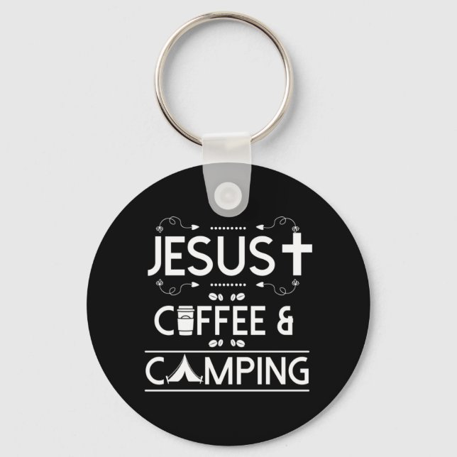 Jesus Coffee And Camping Keychain (Front)