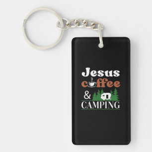 Jesus Coffee & Camping Rv Trailer Keychain
