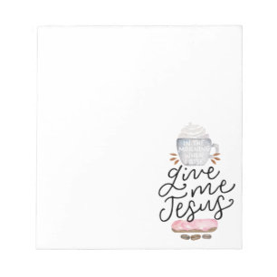 Jesus, coffee, doughnut (watercolor) notepad. notepad