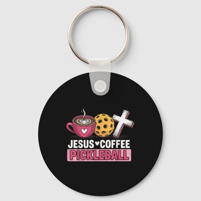 Jesus Coffee Pickleball  Keychain (Front)