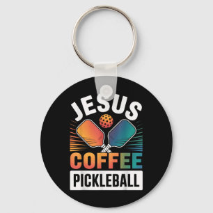 Jesus Coffee Pickleball Keychain