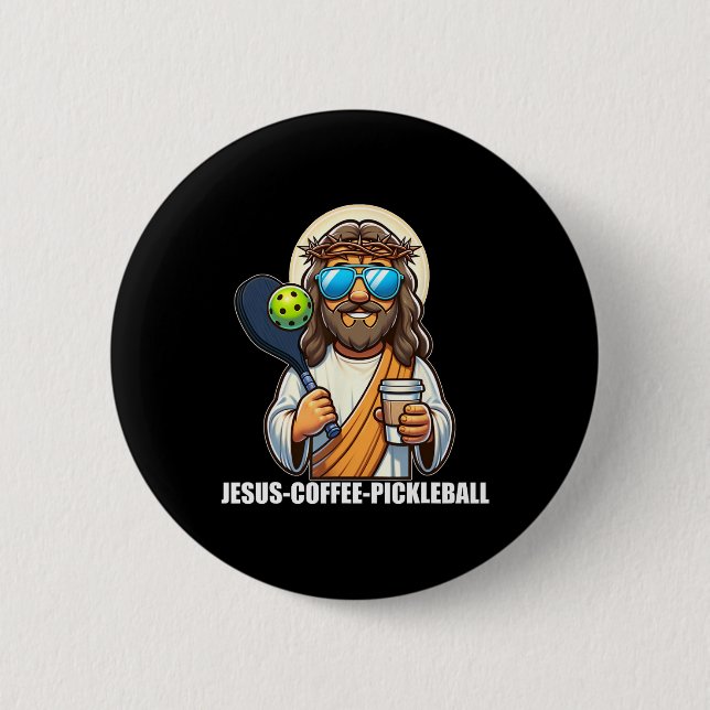 Jesus Coffee Picklenall Funny Christian Picklebyll 2 Inch Round Button (Front)