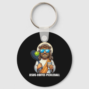 Jesus Coffee Picklenall Funny Christian Picklebyll Keychain