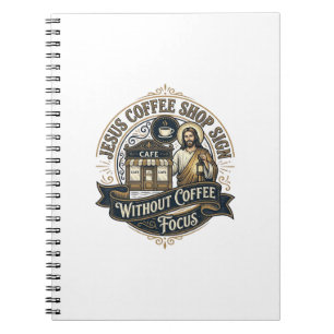 Jesus Coffee Shop Sign Without Coffee Focus Jesus Notebook
