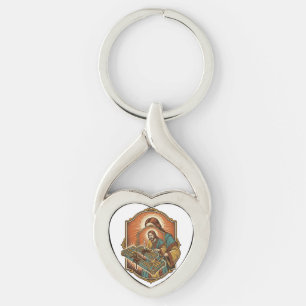 Jesus Coffee Spill Mechanical Keyboard Broken Tech Keychain